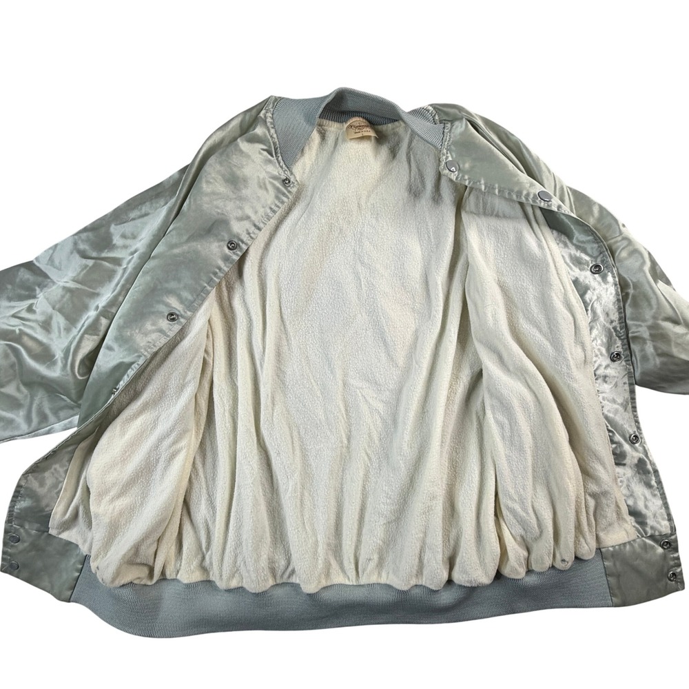 Vintage Auburn Sportswear Satin Jacket Men's Large Silver South Jackson USA - Picture 5 of 9